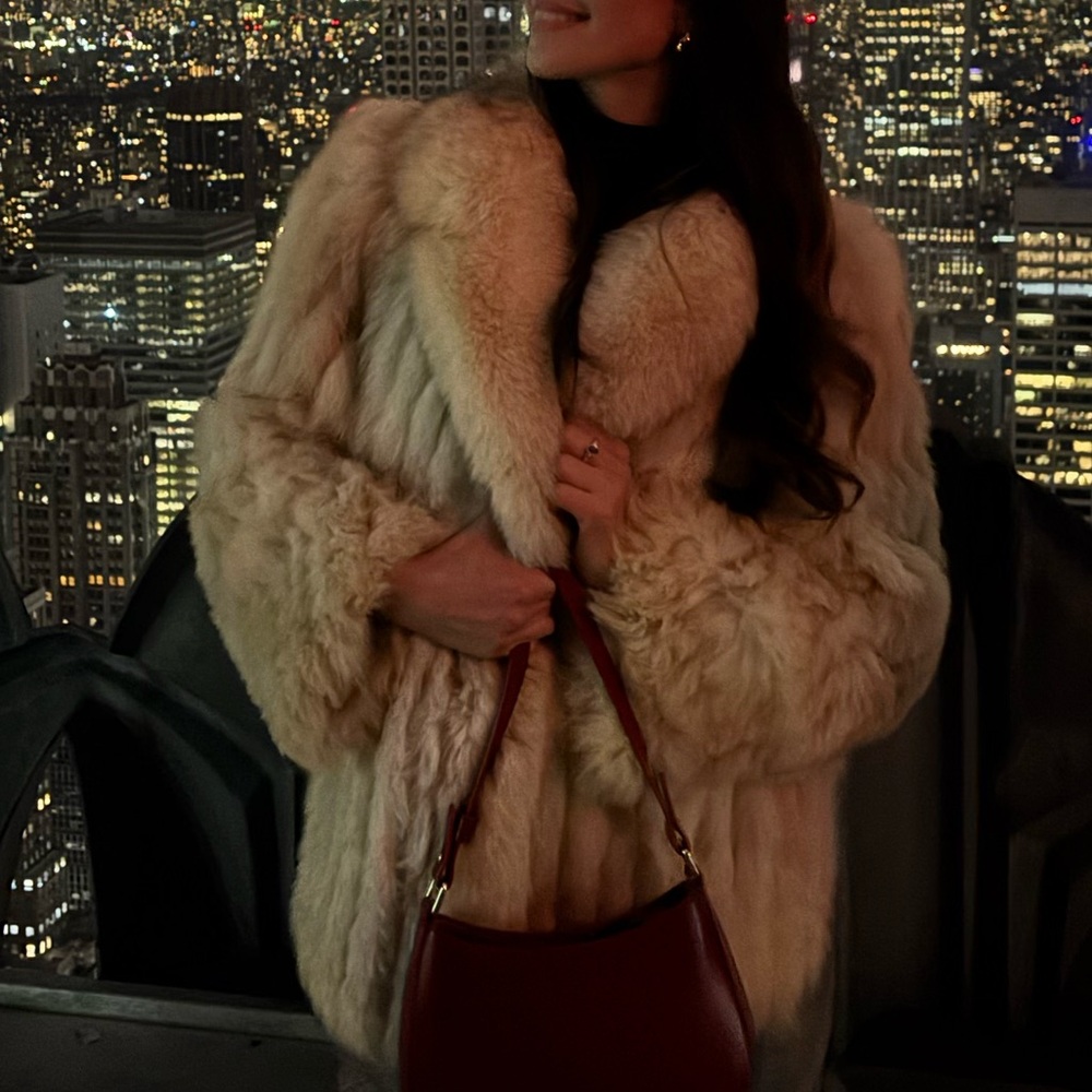 Luxurious vintage Cream Fox Fur Coat
